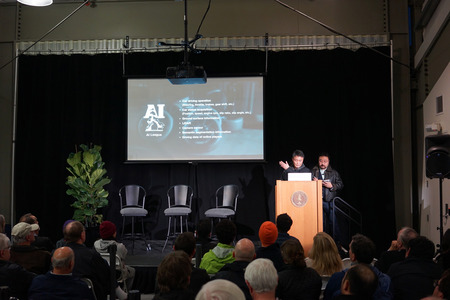 La presentación sobre "Gran Turismo". Durante la presentación también se mencionó un futuro campeonato de IA.
