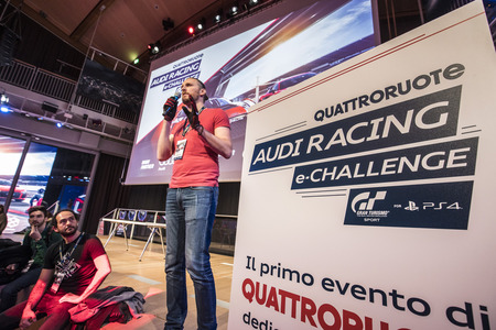 Scenes from the “Audi Racing e-Challenge.
