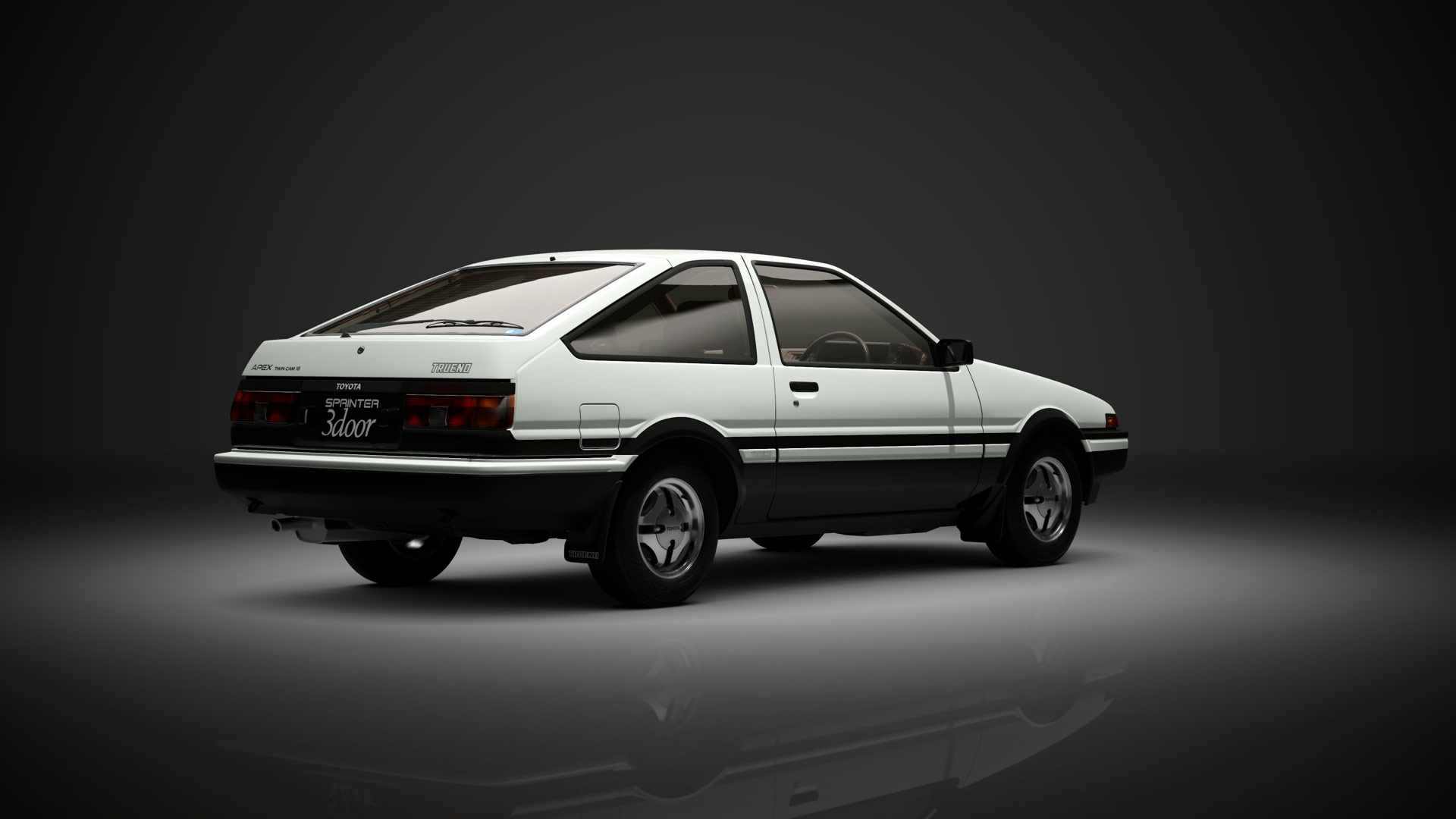 三菱　ランサーエボリューション4 ✖️2 トヨタAE86 スプリンタートレノ ✖️2 トヨタ スプリンター トレノ 3door 1600GT APEX (AE86) '83