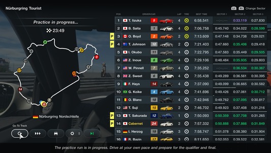 Sie können auch das „Training“ nutzen, um Ihre Rivalen in Augenschein zu nehmen. Meistern Sie Ihre Ideallinien, bevor Sie in der vollen Session ins „Qualifying“ und dann ins „Rennen“ gehen.