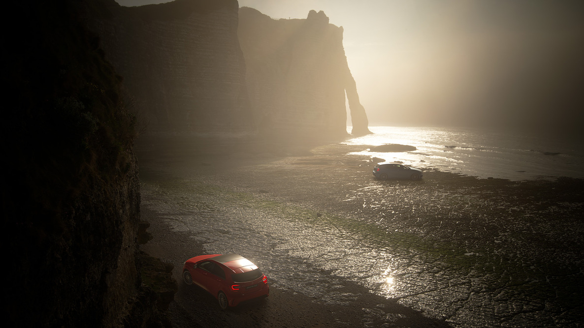 Normandia, França. Étretat.
O litoral de Étretat, uma cidade turística na Normandia. O contraste entre os penhascos de calcário, expostos ao vento e às chuvas, e a areia da praia é uma imagem admirada por artistas desde a antiguidade.