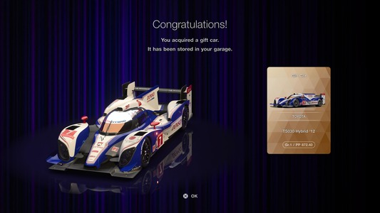 The car received from the Gran Turismo Sport - Thank You Campaign Car Ticket will be selected at random. The image above is provided as an example.